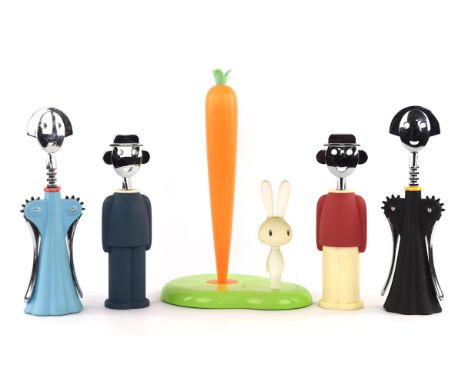 Alessandro Mendini for  Alessi, Anna corkscrew, and three others, together with various Alessi items to include two shoe horn