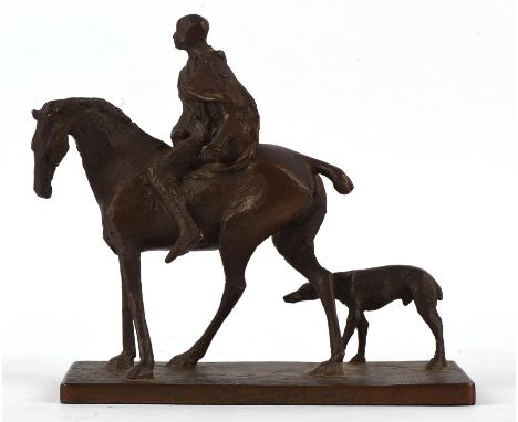 David Backhouse, (British, B. 1941), Cloaked Horseman, signed and editioned, Backhouse, 2/7, bronze, 21cm high