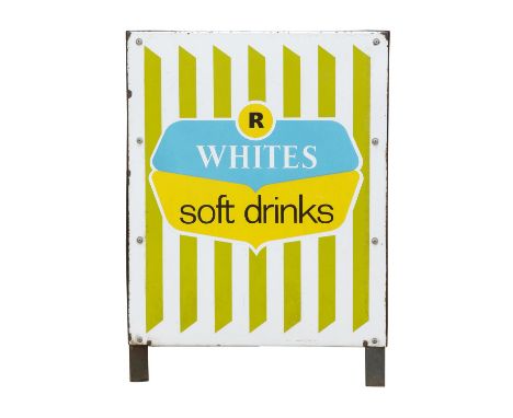 R Whites Lemonade, an enamelled metal rubbish bin, with wired internal basket, 72.5cm high x 52cm wide x 52cm deep