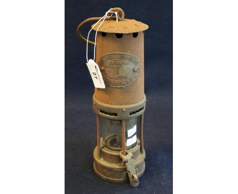 Thomas & Williams Cambrian makers Aberdare brass miners safety lamp. (B.P. 21% + VAT)Appearing used condition.Year unknown, N