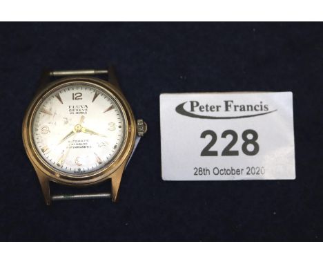 A Fluva Swiss 25 jewels gold plated gent's automatic vintage wristwatch with Arabic and baton numerals. (B.P. 21% + VAT) Worn