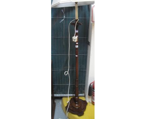 Modern mahogany finish standard lamp with shade. (B.P. 21% + VAT) 