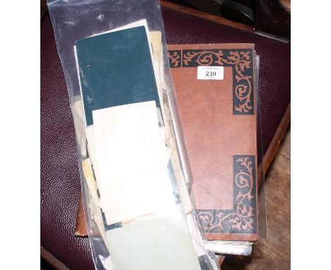 An album containing early 20th Century postcards, views of Plymouth, and a collection of loose Victorian cartes de visite and