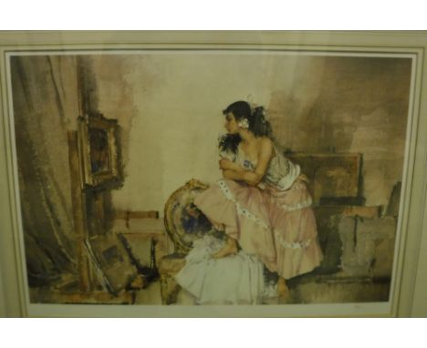 AFTER SIR WILLIAM RUSSELL FLINT "Model and Critic", limited edition colour print, No'd. 6/850 lower right, bears blind stamp 