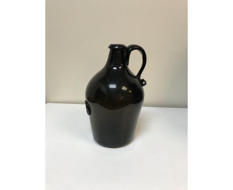 A Georgian green glass flagon with seal mark "John Ridler" dated 1810, approx 33 cm high CONDITION REPORTS Seal appears to re