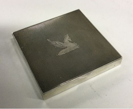 A silver engine turned card case. Birmingham 1924. By Smith &amp; Bartlam. Approx. 90 grams. Est. £120 - £150.