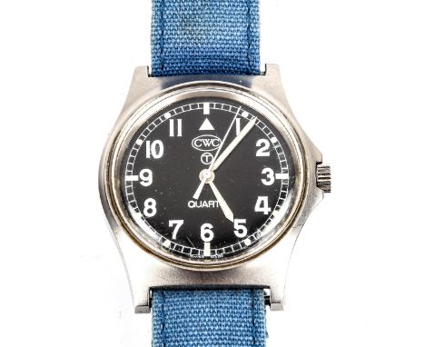 CWC - a stainless steel British Military Issue Army G10 quartz wristwatch, ref. W10/6645-99 5415317, circa 2006, black dial w