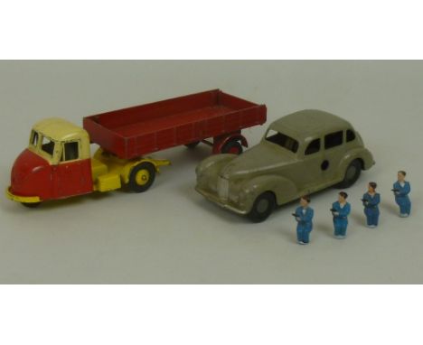 A Chad Valley, A-Wee-Kin Toy - Humber Super Snipe finished in metallic green, clockwork, Budgie Scammell Scarab Tractor Unit 