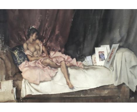 After Sir William Russell Flint, R.A., P.R.W.S. (1880-1969): a reclining nude viewing pictures, limited edition print no 808/