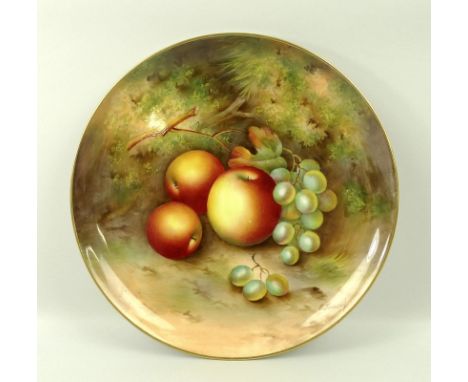 A Royal Worcester cabinet plate, decorated with apples and grapes, signed by Edward Townsend, 23cm.Provenance: From the colle