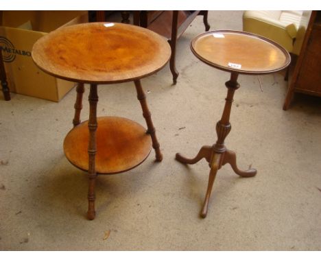 A Victorian mahogany circular low table, raised on bamboo turned splayed supports united by an undertier, bears paper label '