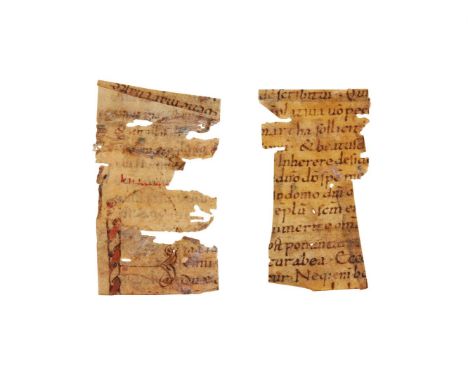 Two small cuttings from Hrabanus Maurus, Homilies 150 and 151, quoting Paterius' lost commentary on Luke 10, in Latin, manusc