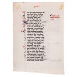Two leaves from a large English manuscript of Petrus Riga
