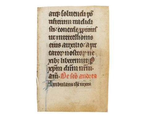 Leaf from a Psalter or Psalter-Hours, with large illuminated initial, in Latin, manuscript on parchment [north-east France, s