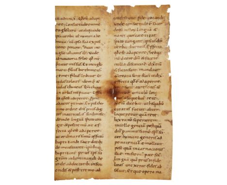 Single leaf from a Homiliary by either Haimo of Halberstadt or Haimo of Auxerre, in Latin, manuscript on parchment [probably 