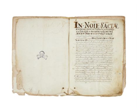 Ɵ Statutes of the Confraternity of the Venerable Society of St. John the Baptist, in Latin, manuscript on parchment [Italy (R