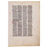 Leaf from Peter Lombard, Magna Glossatura in Epistolas Pauli, in Latin