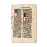 ‡ Leaf from a large manuscript of Peter Lombard