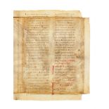 Bifolium from a Sacramentary, in Latin, manuscript on parchment