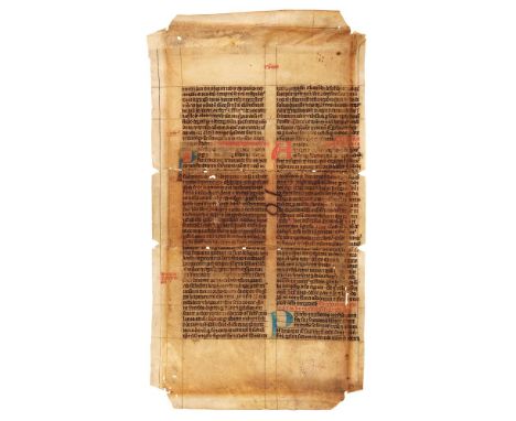 Leaf from a copy of William Durandus, Rationale divinorum officiorum, in Latin, manuscript on parchment [Germany, fourteenth 