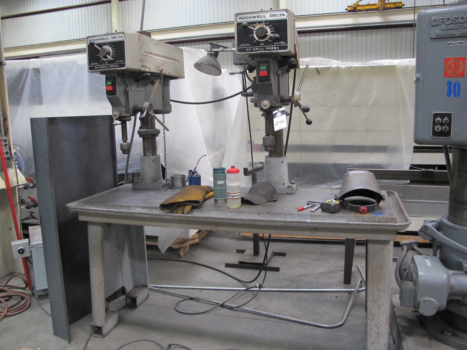 Rockwell / Delta 2Head Gang Drill Press w/ mdl. 706X0 Variable Speed Heads, 1251250 Variable R