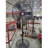(2) 30" Pedestal Fans; (1) Global Oscillating ($15 Loading fee will be added to buyer's invoice)
