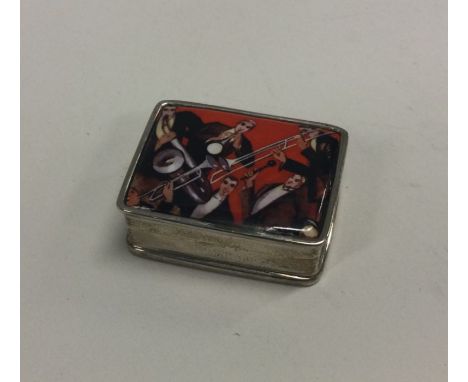 A good silver and blue enamel box. Birmingham 1922. By C&amp;N. Approx. 20 grams. Est. £100 - £150.