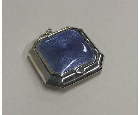 A silver and enamel hinged box decorated with a musical scene. Marked Sterling. Approx. 21 grams. Est. £30 - £50.