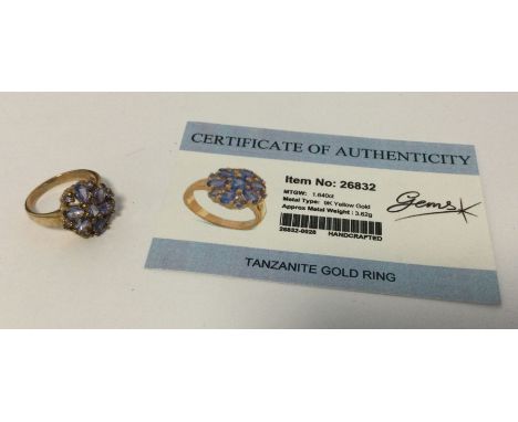 A tanzanite ring set in 9 carat. Approx. 3.62 grams. Est. £25 - £35.