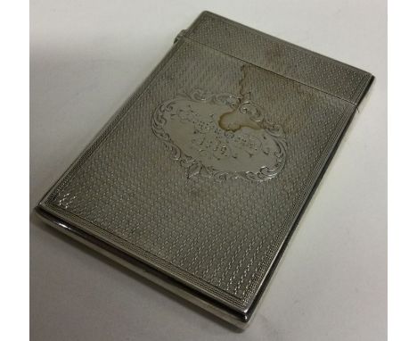 A good engine turned Victorian silver card case. Birmingham 1868. By Robert Thornton. Approx. 72 grams. Est. £220 - £260.