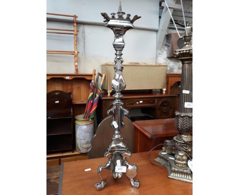 Silver plated church candlestick 