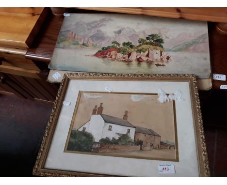 4 vintage watercolours 