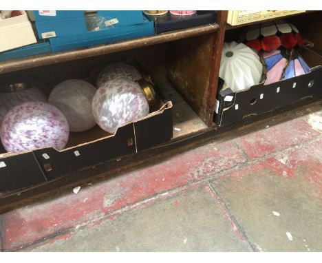2 boxes lamp shades and ceiling lights 
