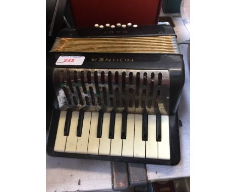 A Hohner Baby accordion 