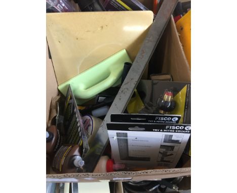 A box of assorted hand tools 