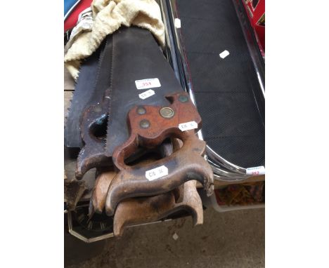 Bundle of vintage saws including Disston & Sons etc 