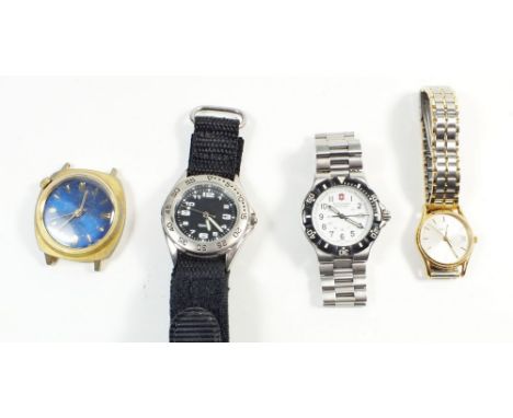 Four wrist watches to include a Victorinox Swiss Army a Zenith and two unmarked watches 
