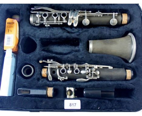 A cased clarinet 