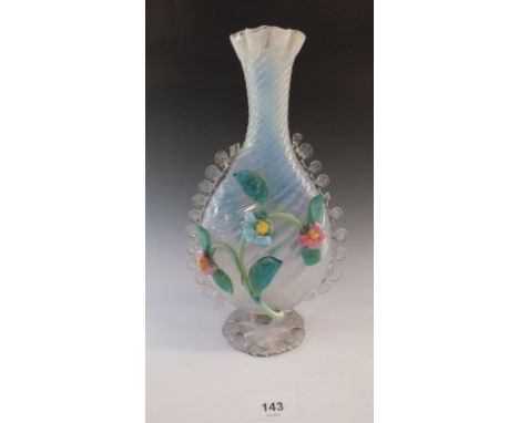 A 19th century Italian Salviati &amp; Co&nbsp; opalescent glass vase, 27cm, a/f