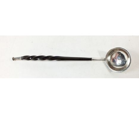 A Victorian Scottish silver horn handled small punch ladle, Edinburgh 1876 by Mackay and Chisholm 