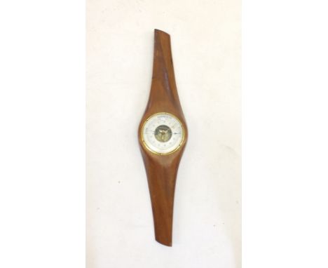 A German barometer set in wooden barometer style wing, 91cm long 