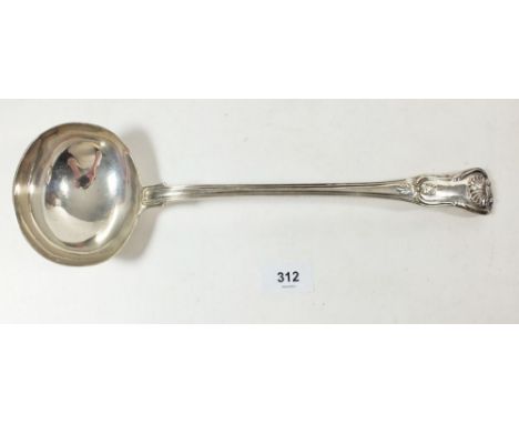 A Georgian silver Kings pattern ladle, London 1834, makers mark rubbed, 311g 