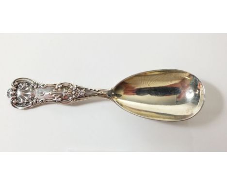 A silver Kings Pattern caddy spoon, Glasgow 1875, by Muirhead &amp; Arthur 