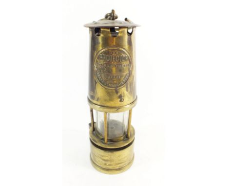 A brass miners Eccles 'The Protector' safety lamp 