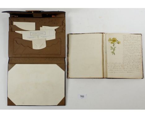 A 'Commonplace Book' belonging to the Tapper family of Cardiff, containing botanical watercolours, manuscript descriptions an