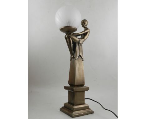 An Art Deco style table lamp in the form of a lady. 