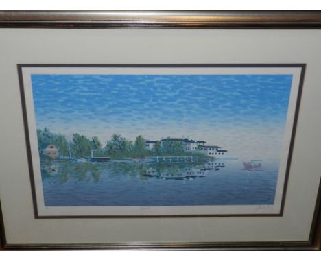 20th century British school, 'Greenwich', lithograph, signed in pencil lower right, numbered 29/150. H.47cm W.80cm