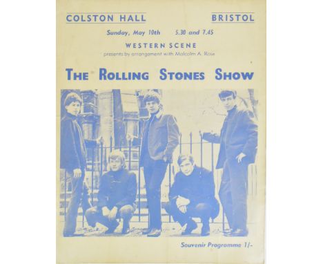 The Rolling Stones - an original c1966 concert programme from the Colston Hall, Bristol, for 'The Rolling Stones Show,' Sunda