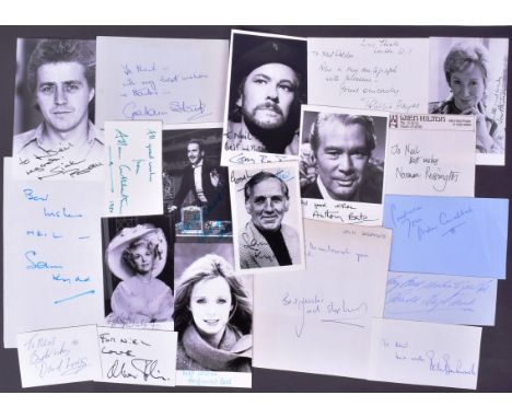 Autographs - British Actors - a collection of autographs on photographs, cards and paper from British actors c1970s / 1980s. 