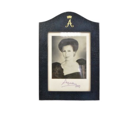 Anne, Princess Royal -&nbsp;Anne Elizabeth Alice Louise - autographed black and white portrait photograph, signed to the bord